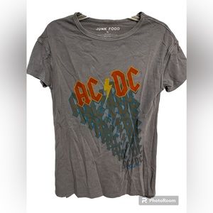 AC/DC Gray Tee. Size XL (Girls Youth) or Small Ladies.